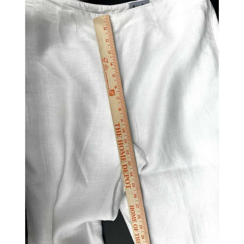 David N Pants White Linen Sz 16 Cropped Wide Sz Leg Lined Casual Pockets JJ23 - Picture 4 of 7